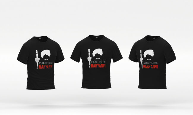 Proud To Be Haryanvi Printed Cotton T-Shirt (Regular & Oversized)