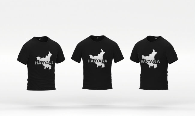Haryana Map Printed Cotton T-Shirt