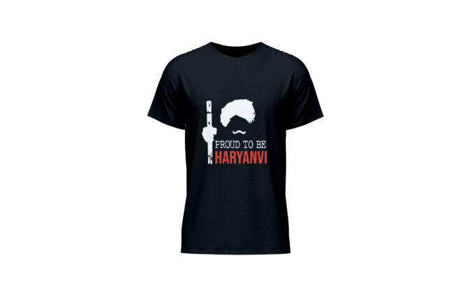 Proud To Be Haryanvi Printed Cotton T-Shirt (Regular & Oversized)