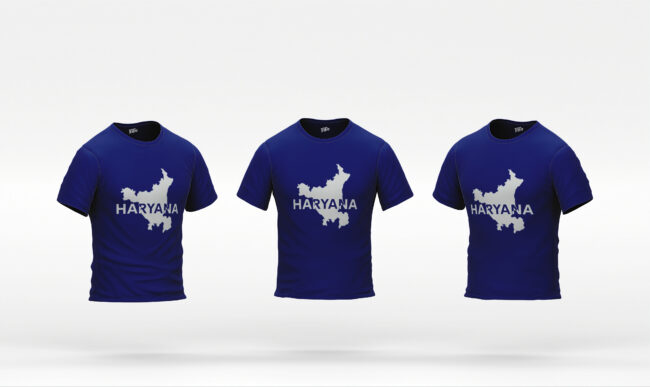 Haryana Map Printed Cotton T-Shirt