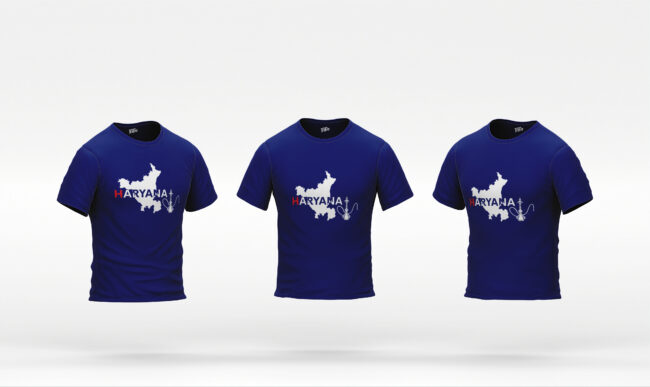 Haryana Hookah Map Printed Cotton T-Shir