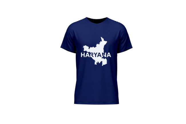 Haryana Map Printed Cotton T-Shirt
