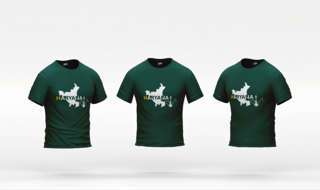 Haryana Hookah Map Printed Cotton T-Shir