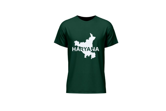 Haryana Map Printed Cotton T-Shirt