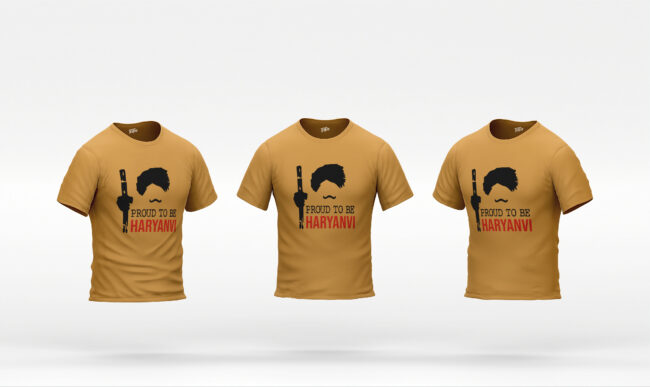 Proud To Be Haryanvi Printed Cotton T-Shirt (Regular & Oversized)