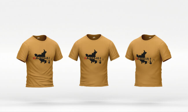 Haryana Hookah Map Printed Cotton T-Shir