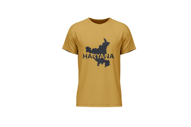 Haryana Map Printed Cotton T-Shirt