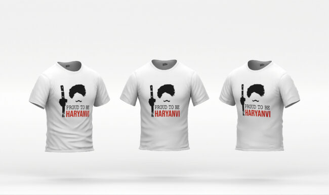 Proud To Be Haryanvi Printed Cotton T-Shirt (Regular & Oversized)