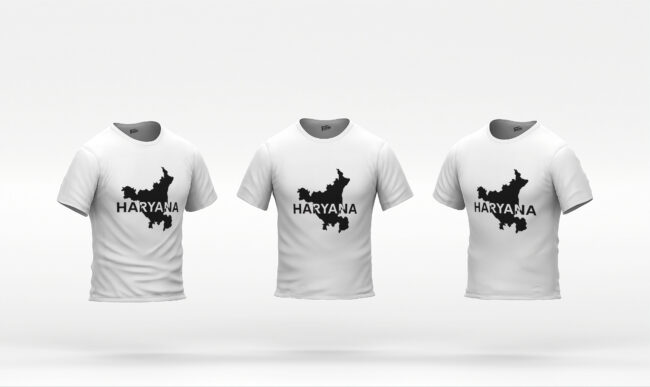 Haryana Map Printed Cotton T-Shirt
