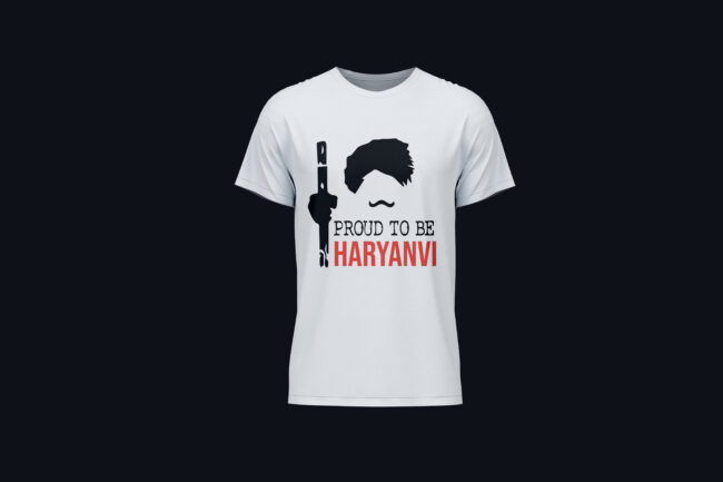 Proud To Be Haryanvi Printed Cotton T-Shirt (Regular & Oversized)