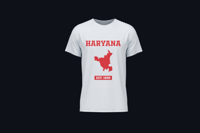 Haryana Map Printed T-Shirt – EST. 1966