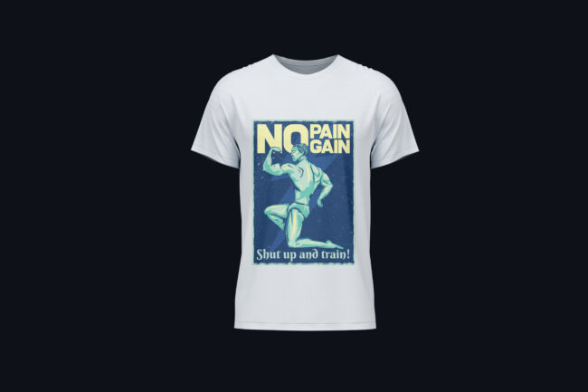 No Pain No Gain Printed T-Shirt (Regular & Oversized)
